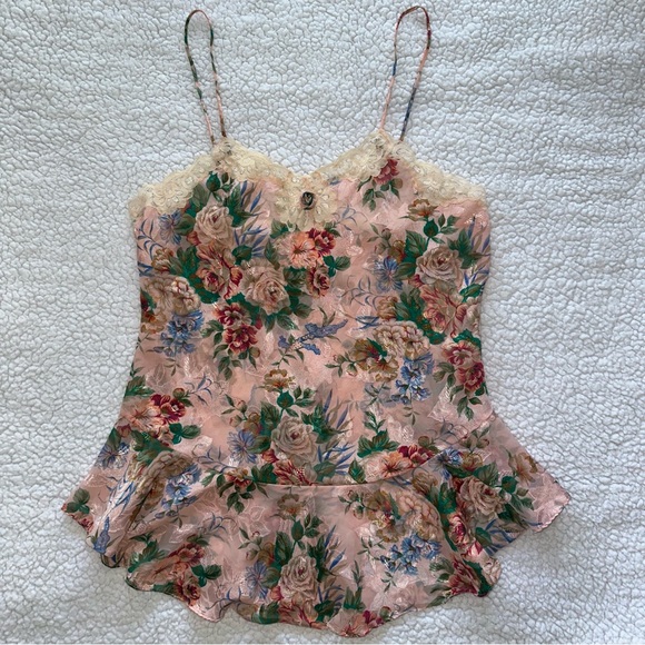 Victoria's Secret Other - Vintage Gold Label Victoria’s Secret lace nightie nightgown slip floral pink L